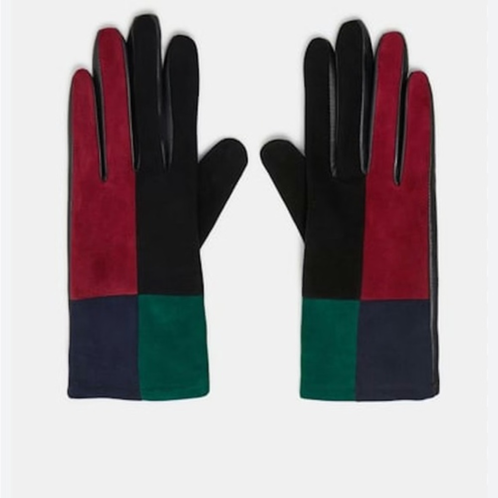 Zara Leather Colour block Glove
